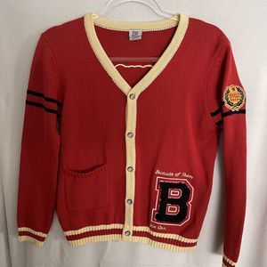 Because Of Them We Can Tuskegee Letterman Cardigan Sweater Burnt Orange Adult S